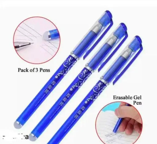 Ink Spot® Premium Blue Erasable Ball Pen Pack of 12 | Smooth Writing | Long-Lasting Ink | Office & School