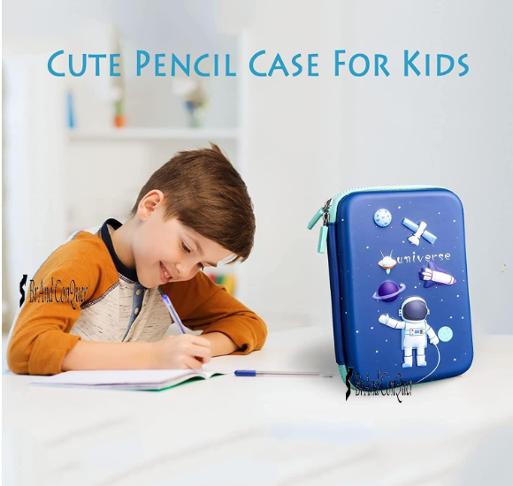 Ink Spot® Cosmic Explorer 3D Pencil Case | EVA Hard Shell Astronaut & Space Theme Pen Organizer for Kids