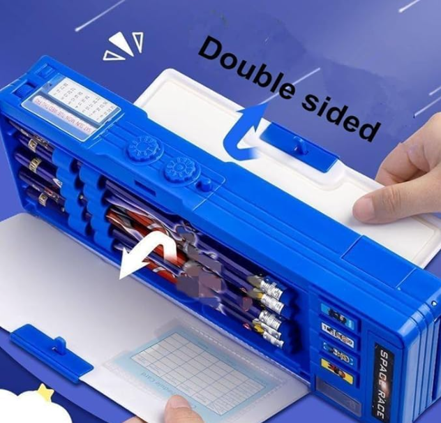 Ink Spot® "Space Astronaut Multi-Functional Pencil Box with Calculator, Sharpener, Storage Compartments for Kids and Students