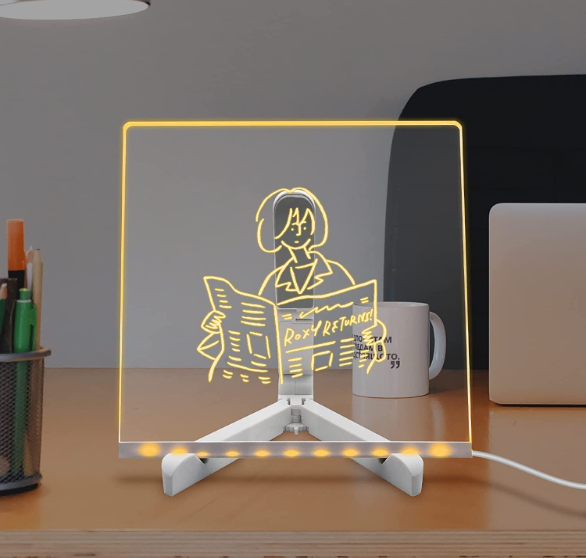 Ink Spot Diy 3D Acrylic Writing Pad With Pen Message Board Rewritable Table Lamp For Study Led Light Office Home Decor Gift