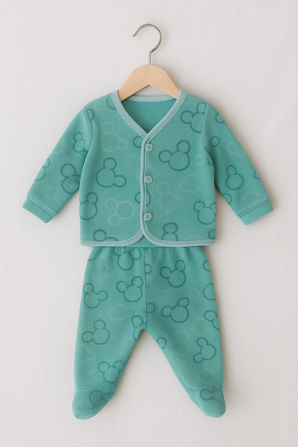 INK SPOT® Baby Fleece Winter Suit Set | Soft Warm Full Sleeves Pajama & Top Set for Newborn Boys & Girls | Cozy Cartoon Print Nightwear for Infants (0–12 Months)