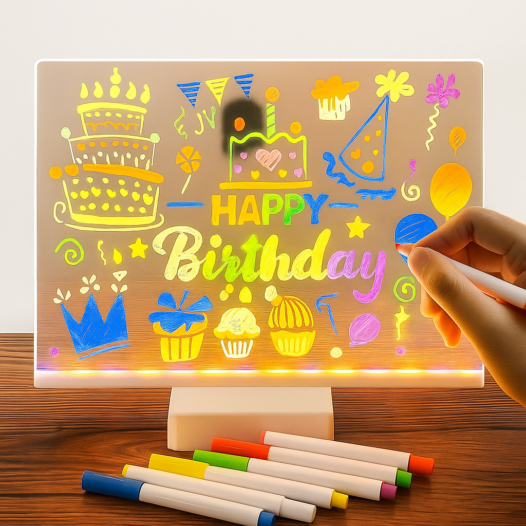 3D Acrylic Writing LED Lamp – Rewritable Glow Message Board | Perfect Gift for Kids & Loved Ones