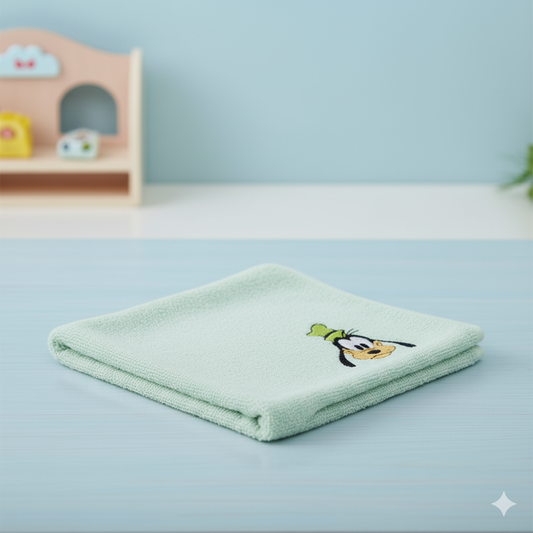 INK SPOT® Premium Baby Microfiber Hand & Face Towels Set | Ultra Soft, Super Absorbent, Quick Dry Multipurpose Napkins with Cute Cartoon Embroidery for Kids (Pack of 6, Multicolor)