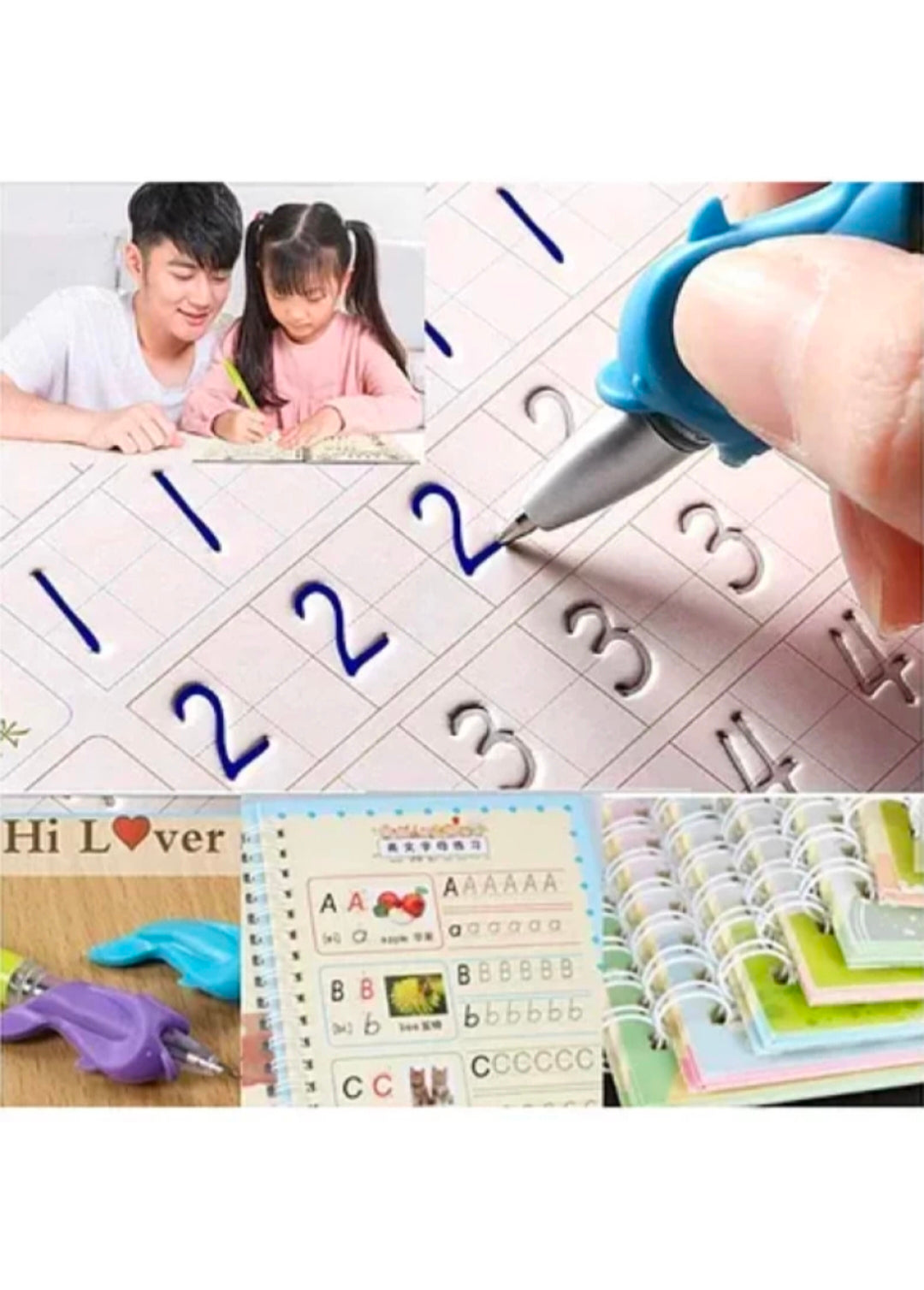 Sank Magic Reusable Practice Copybook Set for Kids with Magic Pen for Preschool Handwriting, Drawing, Numbers, and Alphabet.