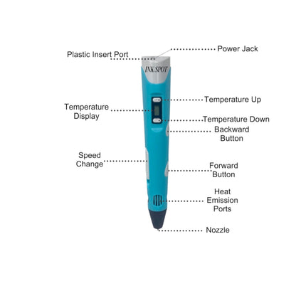 Ink Spot® 3D Printing Pen with LCD Display, Adjustable Speed, Creative DIY Drawing Tool for Kids & Adults