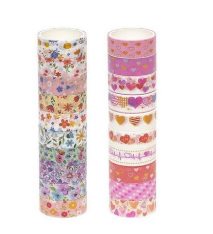 Ink Spot® Premium Decorative Washi Tape Set for Journaling, Scrapbooking, DIY Crafts & Gift Wrapping pack of 30
