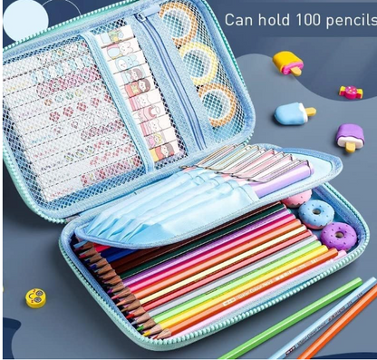 Inkspot® Cosmic Rider Pencil Pouch | Stylish Cartoon Labubu Motorcycle Design for Kids & Students