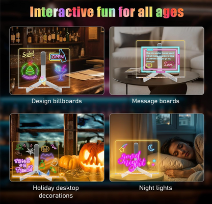 Ink Spot Diy 3D Acrylic Writing Pad With Pen Message Board Rewritable Table Lamp For Study Led Light Office Home Decor Gift