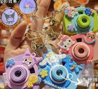 Inkspot® Cute Cartoon Camera Keychain | Kuromi & My Melody Character Keyring for Girls, Kids & Gift Purpose Pack of 4