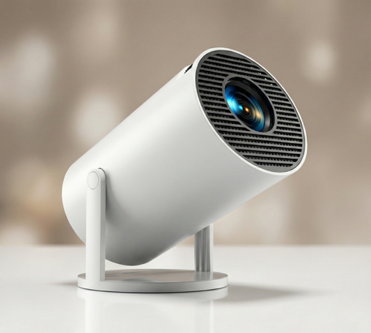 Smart Mini LED Projector with Full HD 1080p Support | Portable Home Theatre Projector for Movies, Gaming & Office Presentations | High Brightness Projection with Adjustable Rotating Stand, Advanced Cooling System & Multi-Device Connectivity (HDMI/USB/AV)